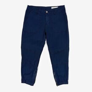 Pistola Cropped Pants Size 26 Navy Blue Cotton Blend Mid Rise